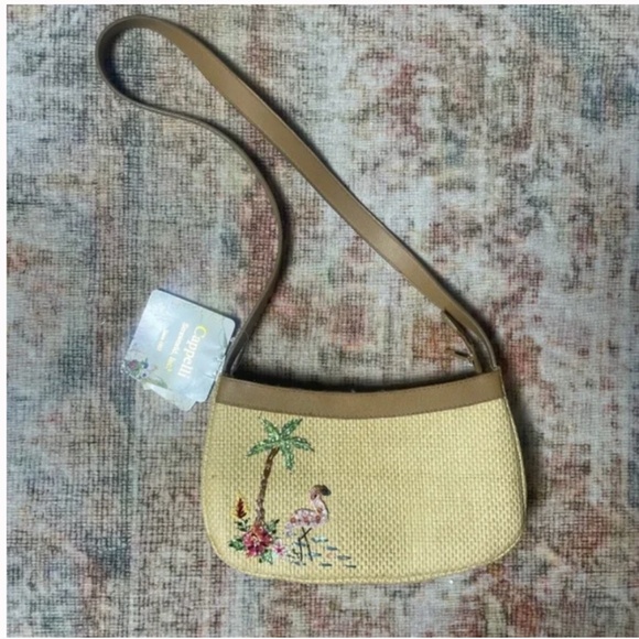 FL Beach Flamingo Bird Rhinestone Sequin Party Classy Hipster Hippie Artsy Purse - Picture 1 of 4